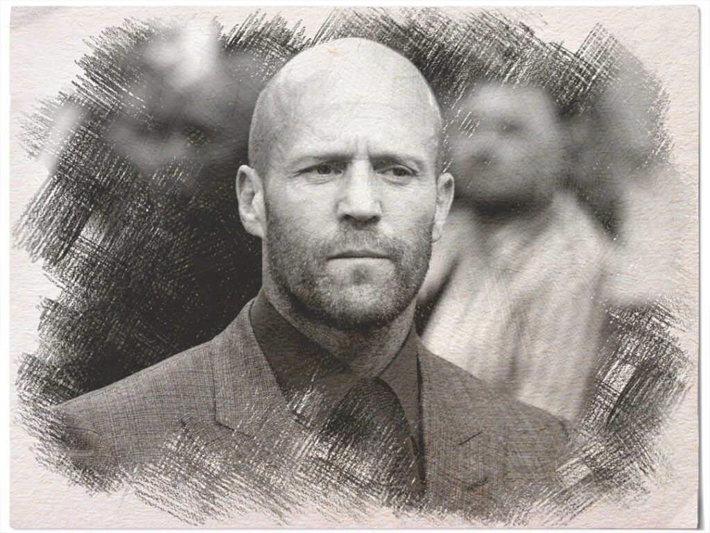 Jason Statham embracing baldness